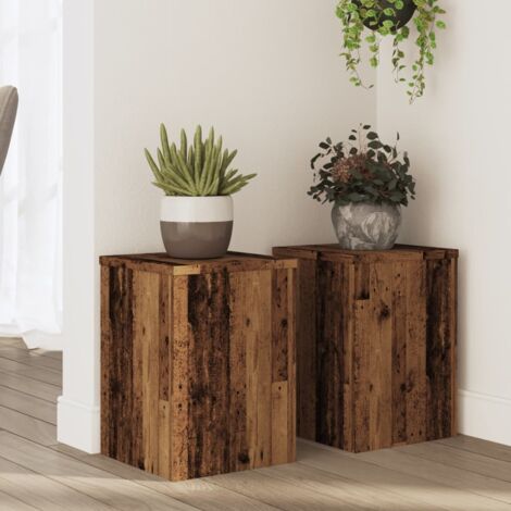 Supports pour plantes 2 pcs vieux bois bois d'ingénierie vidaXL