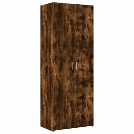 Buffet haut chêne fumé 70x42,5x185 cm bois d'ingénierie vidaXL