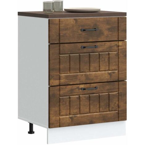 Armoire de cuisine Lucca chêne fumé bois ingénierie vidaXL