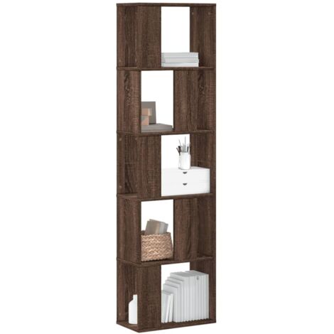 vidaXL Bibliothèque 5 niveaux chêne marron bois ingénierie