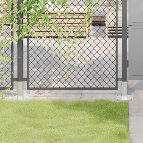 vidaXL Bases de poteau carrées 4 pcs argent 46x46 mm acier galvanisé