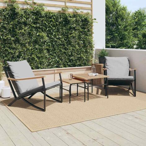 vidaXL Chaises de jardin avec coussins lot de 2 noir acier (1/5)