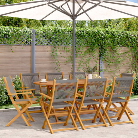 Chaises de jardin pliables lot de 8 gris bois d'acacia massif vidaXL