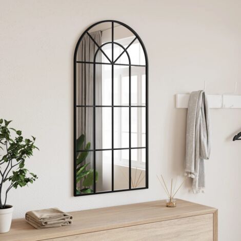 Miroir mural noir 50x100 cm arche fer vidaXL
