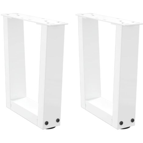 Pieds de table basse en forme de V, 2 pièces, blanc, 40 x (30-31,3) cm, acier vidaXL