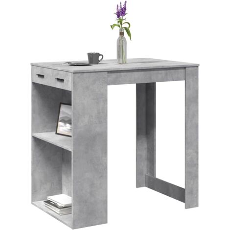 Table de bar gris béton 102x70x103,5 cm bois d'ingénierie vidaXL (1/5)