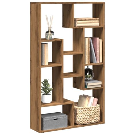 Vidaxl – Bibliothèque chêne artisanal 72x20x120 cm – 9 compartiments – Bois d'ingénierie – Capacité 100 kg – Rangement flexible et design contemporain