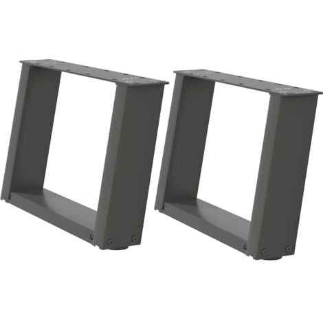 Pieds de table basse en U 2 pièces Anthracite 40 x (30-31) cm Acier vidaXL