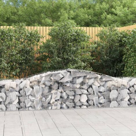 vidaXL Paniers à gabions arqués 6 pcs 400x50x60/80 cm Fer galvanisé