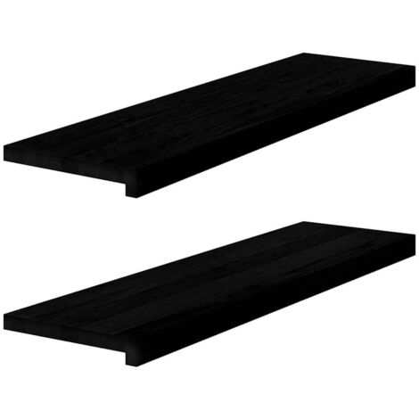 vidaXL Window Sills 2 pcs Brown Black 90x30x2 cm Solid Wood Oak