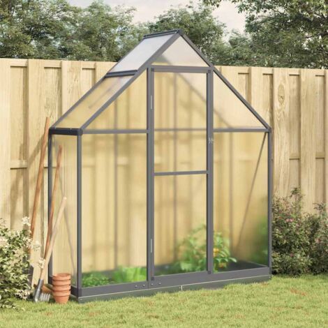 Vidaxl – Serre de jardin polycarbonate 169x58x202 cm – Cadre aluminium anthracite – Panneaux résistants aux UV – Gouttières intégrées (1/5)