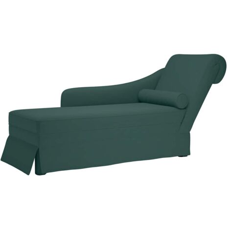 vidaXL Fauteuil long et traversin accoudoir droit vert foncé velours (1/5)