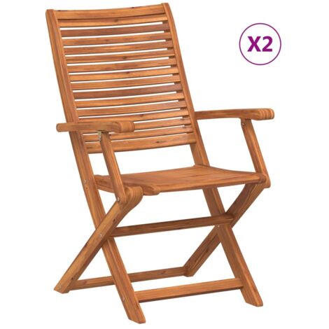 Chaises pliantes de jardin avec accoudoir lot de 2 vidaXL (1/5)