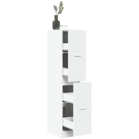 Vidaxl – Armoire d'apothicaire blanche 30 x 41 x 144,5 cm – Bois d'ingénierie résistant à l'humidité – 4 tiroirs – Pour rangement efficace (1/6)
