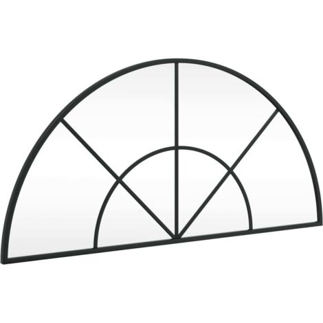 Vidaxl – Miroir mural noir 80x40 cm – Cadre en fer enduit de poudre – Film anti éclatement – Pour espaces limités