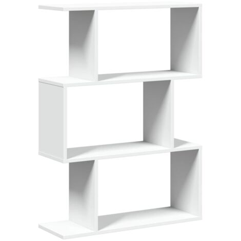 Vidaxl – Étagère séparatrice de pièce 3 niveaux – Dimensions 70x24x97 cm – Bois d’ingénierie blanc – Capacité 70 kg – Pour salon ou bureau