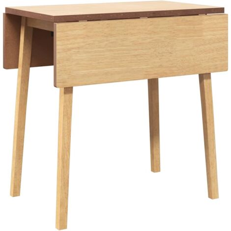 Vidaxl – Table à manger en bois d'hévéa massif 90x45 cm – Design moderne avec abattants – Pour repas en famille ou bureau – Assemblage requis