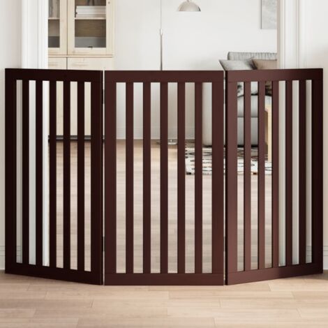 vidaXL Barrière pour chien pliable 3 panneaux 150 cm bois de peuplier