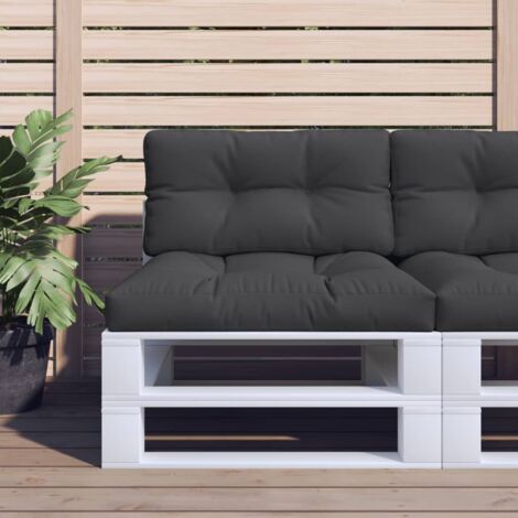 Coussins de palette lot de 2 noir tissu vidaXL