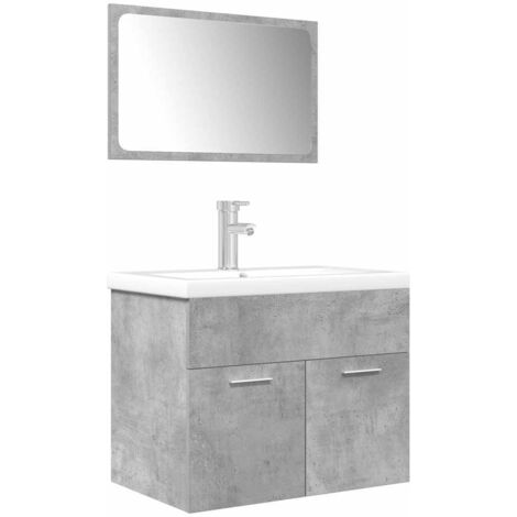 vidaXL Ensemble de meubles de salle de bain 3 pcs gris béton (1/5)