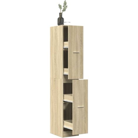 Vidaxl – Armoire d'apothicaire chêne sonoma en bois d'ingénierie – 4 tiroirs – Dimensions 30 x 41 x 174,5 cm – Résistante à l'humidité