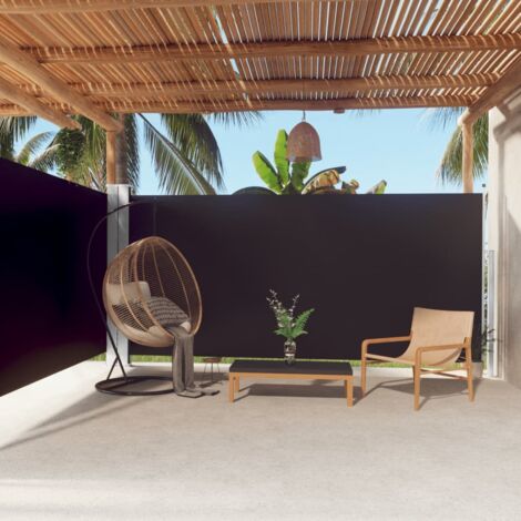 Auvent latéral rétractable Noir 180x600 cm vidaXL