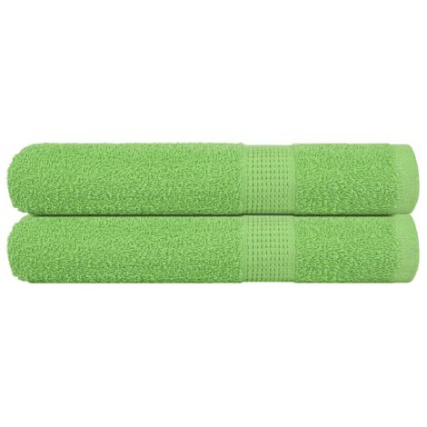 vidaXL Serviettes 2 pcs vert pomme 100x200 cm 360 g/m² 100% coton (1/5)
