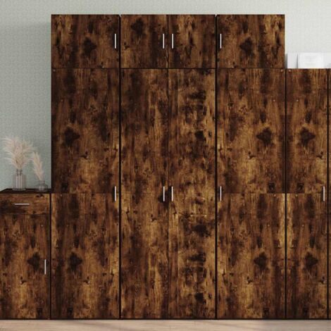 vidaXL Buffet haut chêne fumé 70x42,5x185 cm bois d'ingénierie (1/5)