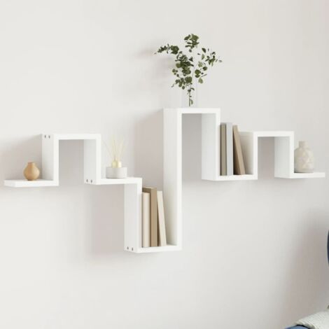 Vidaxl – Étagère murale blanche 104,5x10x43 cm en bois d'ingénierie – Charge maximale 30 kg – Fixation murale pour espaces réduits