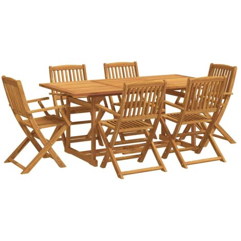 Ensemble à manger de jardin 7 pcs bois massif d'acacia vidaXL