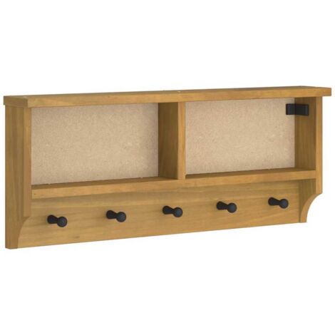 vidaXL Porte-manteau mural SANDNES 87x12x35 cm bois massif pin (1/5)