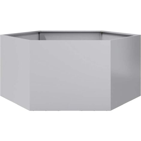 vidaXL Jardinière hexagone 104x90x45 cm acier galvanisé