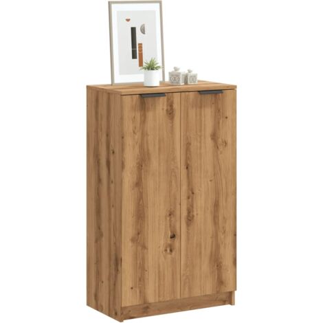 Vidaxl – Armoire à chaussures chêne artisanal – Bois d'ingénierie – Dimensions 59 x 35 x 100,5 cm – Assemblage requis – Facile à entretenir (1/6)