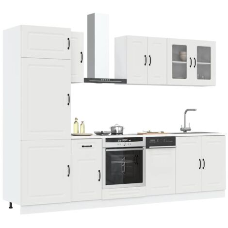Ensemble d'armoires cuisine 8pcs Kalmar blanc bois d'ingénierie vidaXL (1/5)