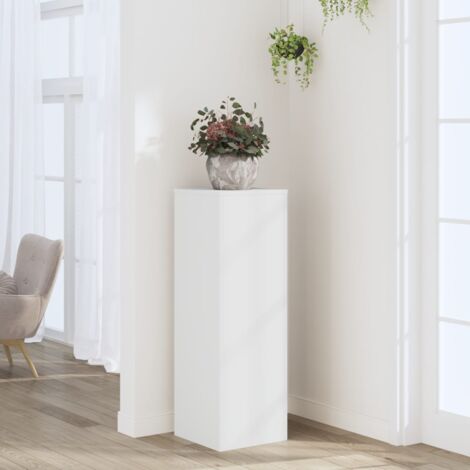 Vidaxl – Support pour plantes blanc 33x33x100 cm en bois d'ingénierie – Surface robuste et stable – Design minimaliste pour intérieur – Capacité 50 kg