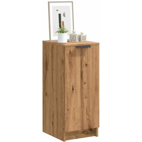 Vidaxl – Armoire à chaussures chêne artisanal bois d'ingénierie – 4 étagères – Dimensions 29,5 x 35 x 70 cm – Capacité 60 kg – Avec porte