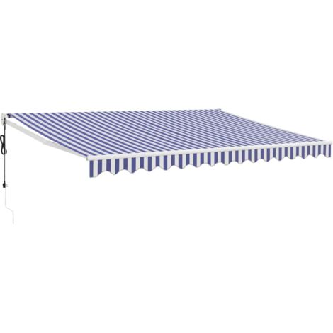 Auvent rétractable automatique bleu et blanc 4,5x3 m vidaXL