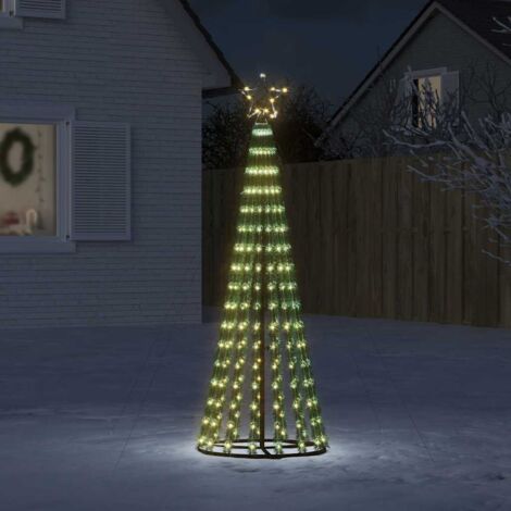 Vidaxl – Sapin de Noël lumineux 180 cm – 275 LED blanc chaud – Alimentation USB – Économie d'énergie – 8 effets lumineux