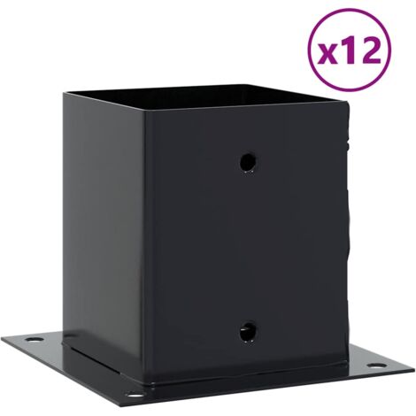 vidaXL Bases de poteau carrées 12 pcs anthracite 121x121 mm
