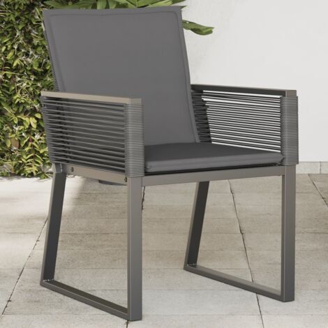 vidaXL Chaises de jardin lot de 4 avec coussins noir résine tressée