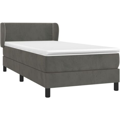 Sommier à lattes de lit avec matelas Gris foncé 100x200 cm vidaXL