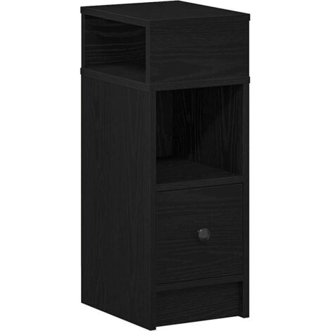 Table de chevet avec tiroir noir 25x31x66 cm vidaXL