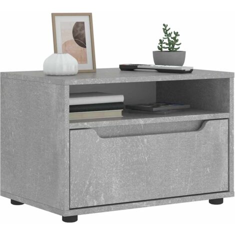 vidaXL Meuble TV VISNES gris béton 60x40x38 cm bois d'ingénierie (1/5)