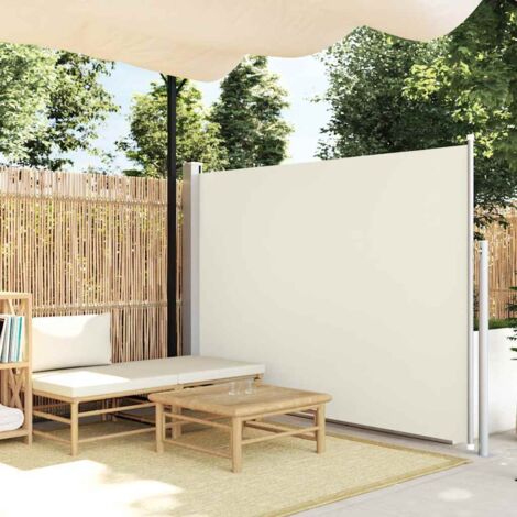 Auvent latéral rétractable de patio 170x300 cm Crème vidaXL