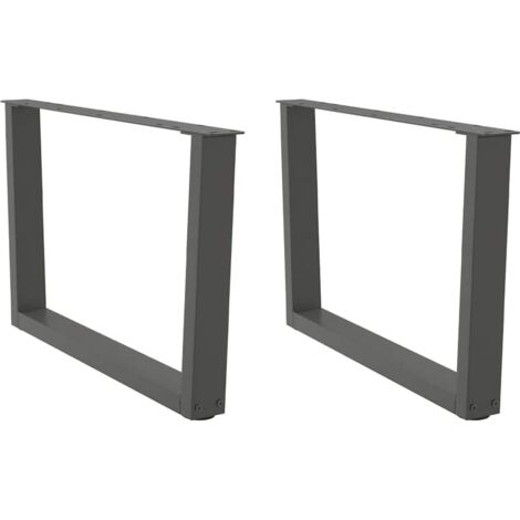 Pieds de table basse en forme de V, 2 pièces, anthracite, 70 x (42-43,3) cm, acier vidaXL