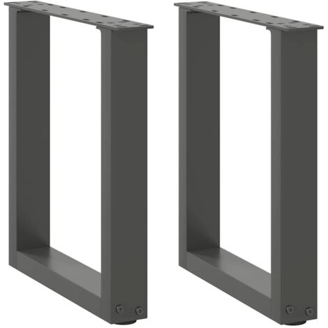 vidaXL Pieds de table basse forme de U 2 pcs anthracite 28x(42-43) cm