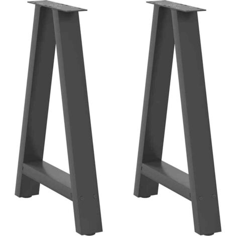 Pieds de table à manger en forme de A 2 pièces Anthracite 60 x (72-73) cm Acier vidaXL