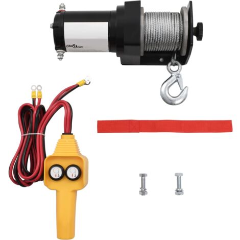 Vidaxl – Treuil électrique 12 V 907 kg – Télécommande filaire – Moteur permanent 1,2 CH – Câble 15 m – Rapport de transmission 153:1