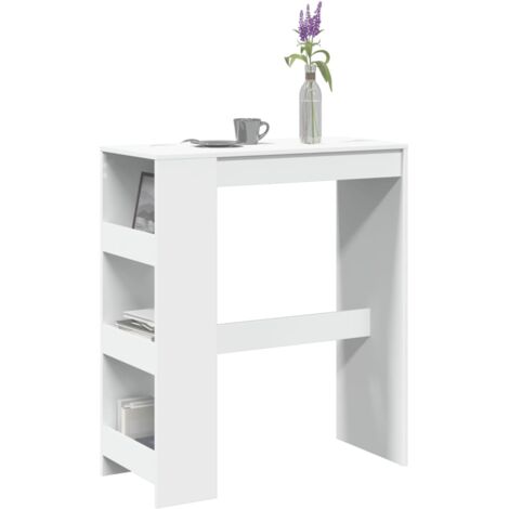Vidaxl – Table de bar avec étagères 90x40x103,5 cm – Bois d'ingénierie résistant à l'humidité – Grand espace de rangement pour bouteilles et ustensiles (1/5)