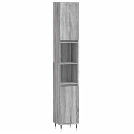 Armoire de bain sonoma gris 30x30x190 cm bois d'ingénierie vidaXL